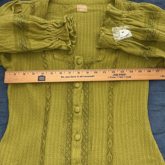 Free People Jules Mini Shift Dress NWT Color Golden Lime - Picture 6 of 10